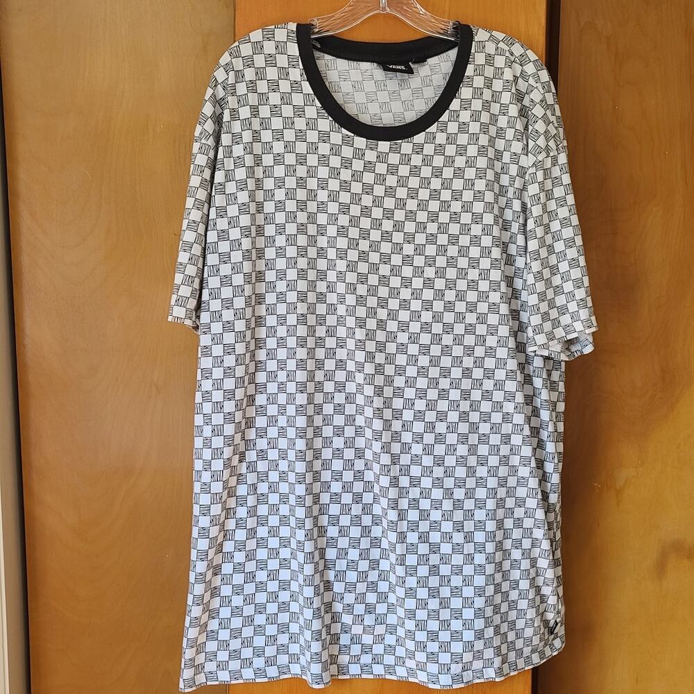 Mens Vans Checkerboard Logo SS Shirt XXL Skateboarding Casual Streetwear